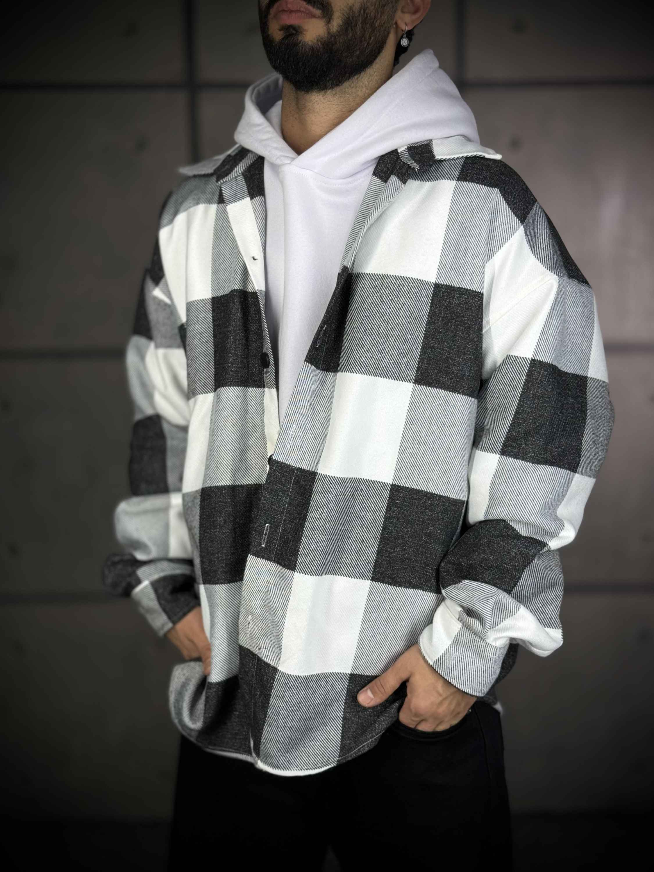 پیراهن پشمی چهارخانه مردانه کد4