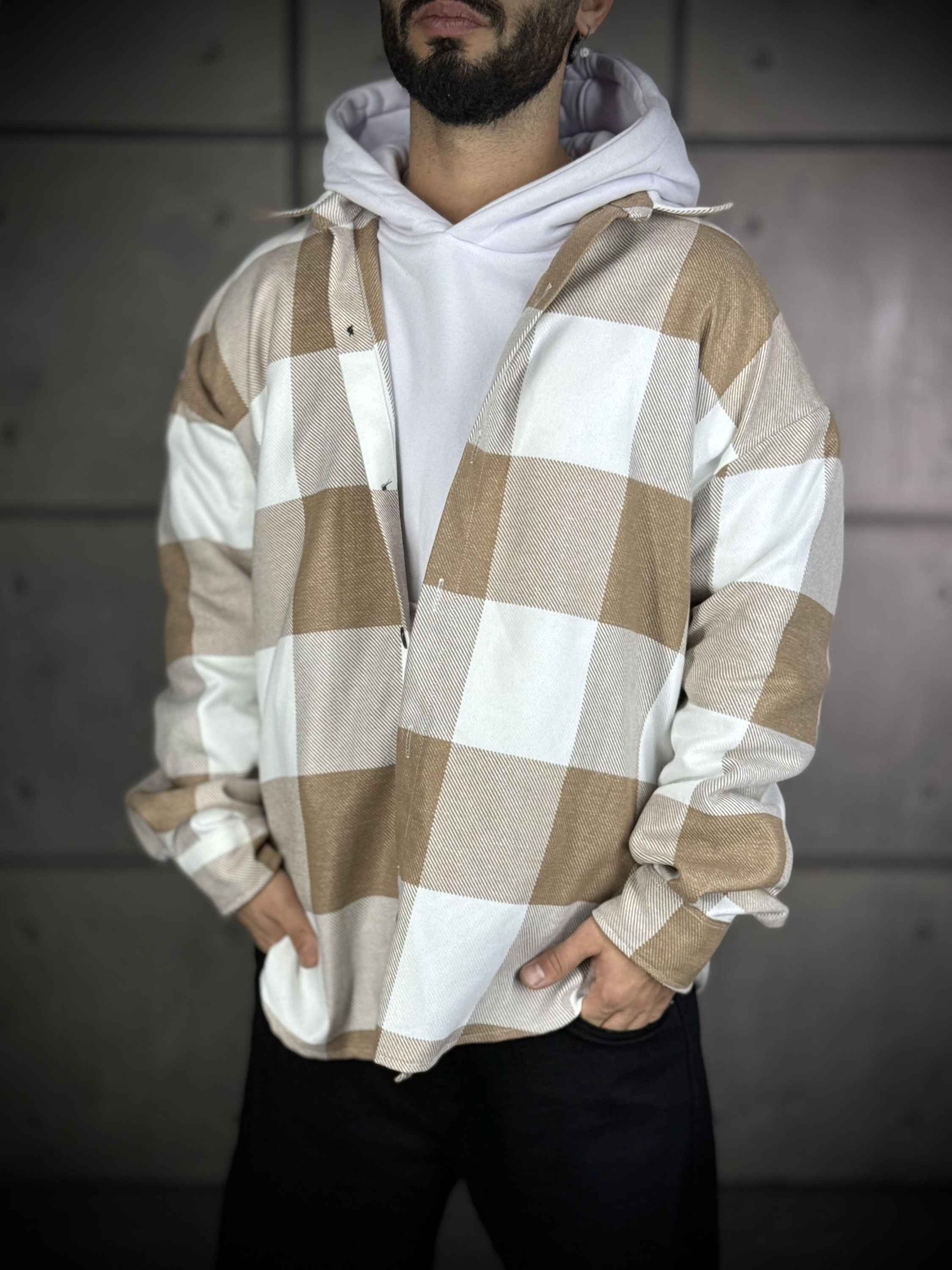 پیراهن پشمی چهارخانه مردانه کد3