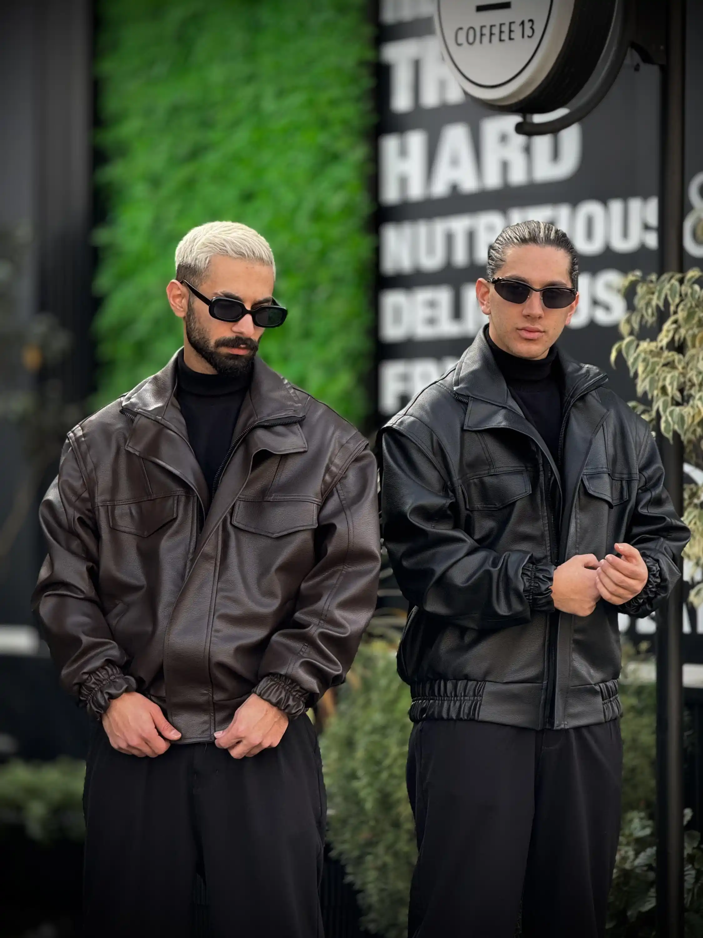 کاپشن چرم خلبانی در دو رنگ