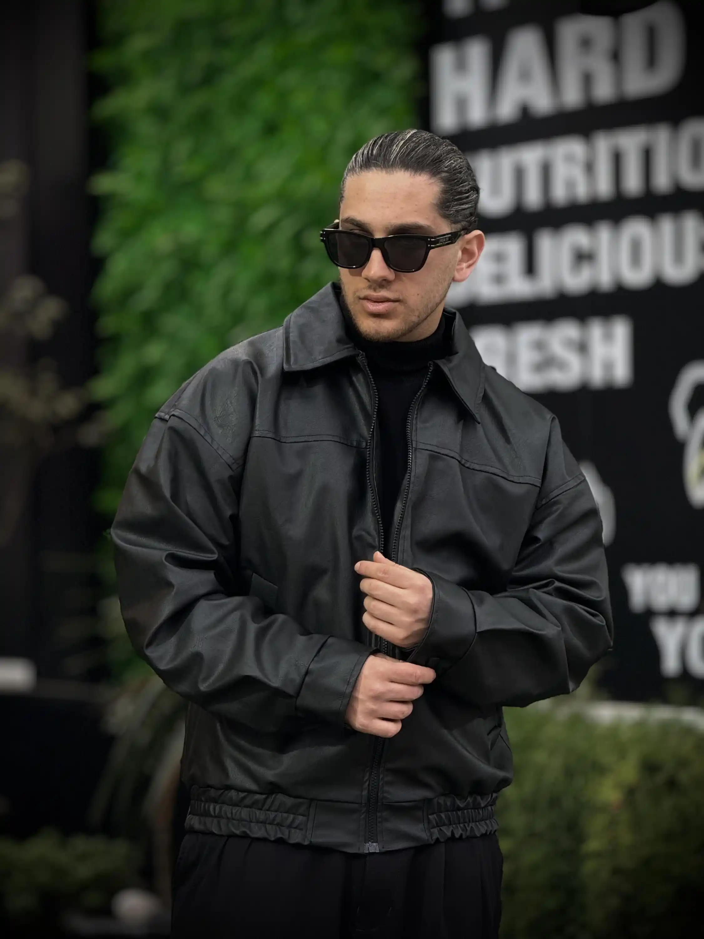 کاپشن چرم خلبانی کد 013