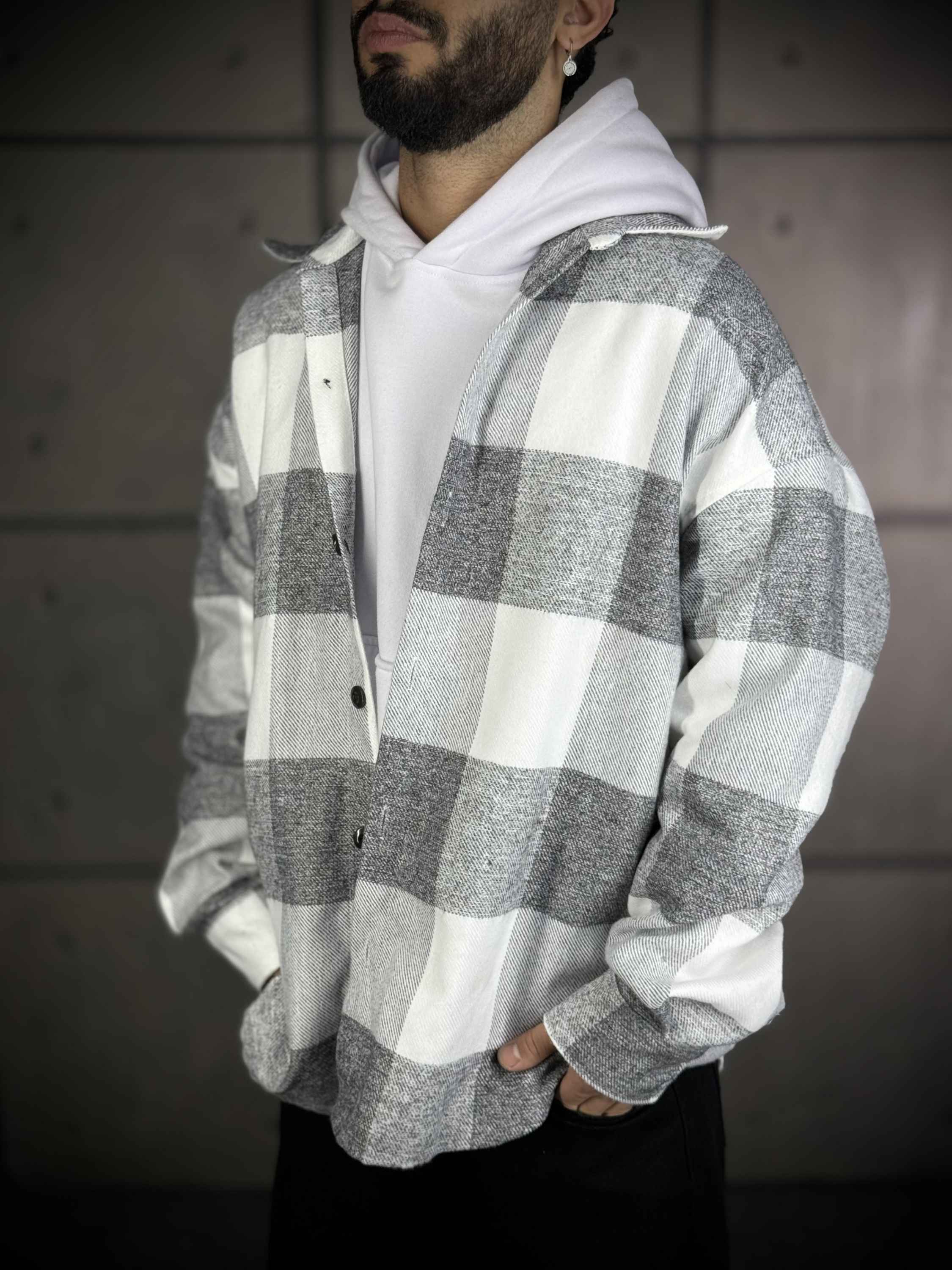 پیراهن پشمی چهارخانه مردانه کد6