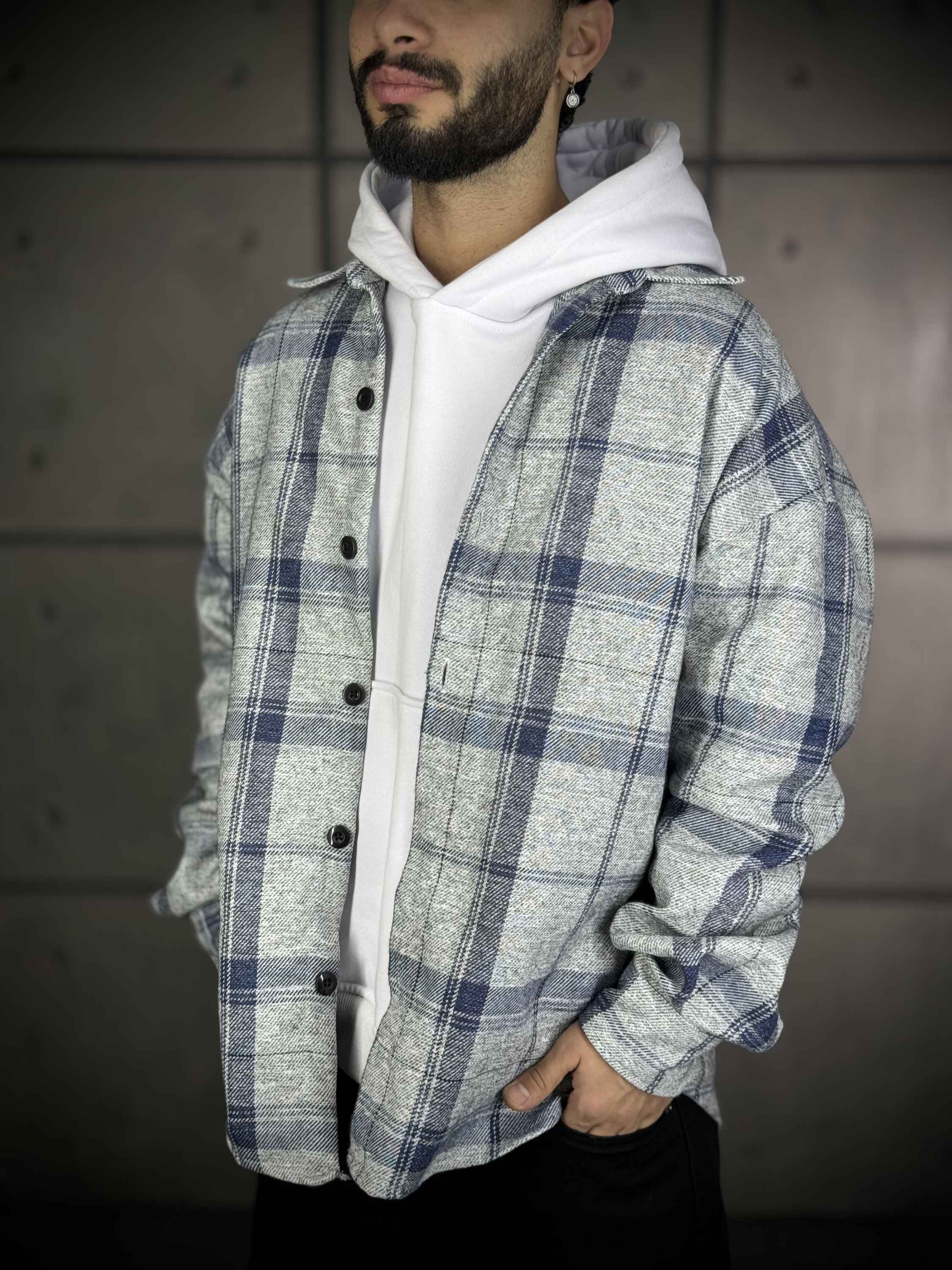 پیراهن پشمی چهارخانه مردانه کد5