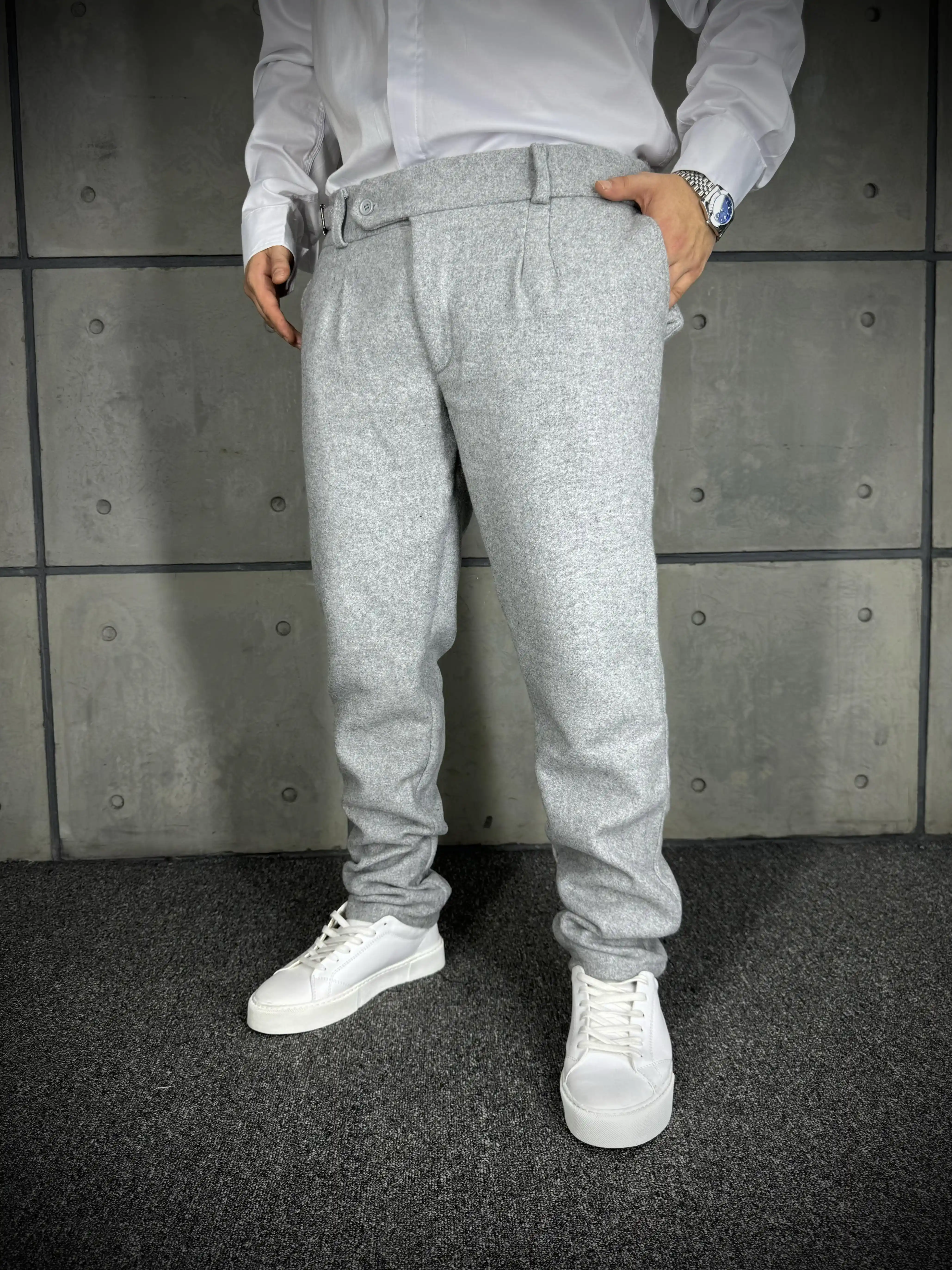 شلوار کمر پیله‌دار پارچه فوتر